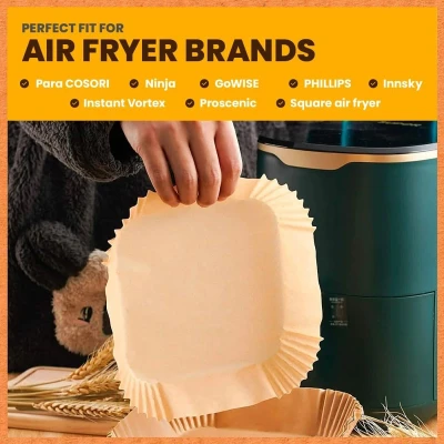 Afbeelding van JOPHEK bakpapier voor heteluchtfriteuse, 100 stuks Airfryer bakpapier, accessoires, oven en barbecue