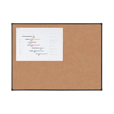 Afbeelding van BoardsPlus Economy prikbord van natuurkurk met zwart stalen frame, 90 x 60 cm