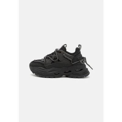 Afbeelding van Buffalo Triplet LACE Sneakers laag, Dames, Maat: 41, Black Imitatieleer/ textiel