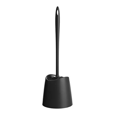 Image de TATAY Brosse Toilettes WC Matériaux Résistants Design Moderne Fixe et Durable pour Hygiène Parfaite Plusieurs Couleurs Disponibles 12 x 38 cm Noir