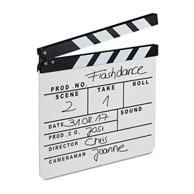 Afbeelding van Relaxdays filmklapper wit filmklap hout film klapbord clapboard clapper board