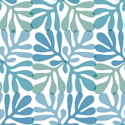 Afbeelding van Duni Servet 33x33cm 20 Stuks Coral Pattern Blue Blauw