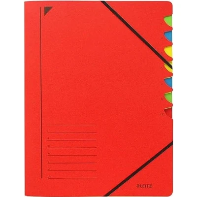Afbeelding van Sorteermap Leitz 7 tabbladen karton rood