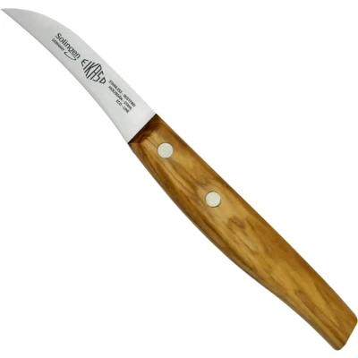 Afbeelding van Eikaso Solingen Tourneermes met Krom Lemmet 6 cm Olijfhouten Heft