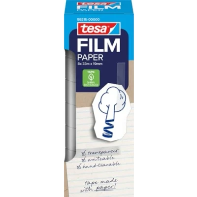 Afbeelding van tesa, Plakband, tesafilm papier tape 33m 19mm 8 rollen toren (19 mm)