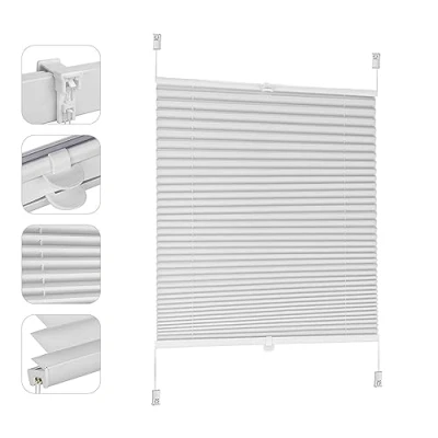 Afbeelding van Sekey Verduisteringsrolgordijn zonder boren Klemmfix 55 cm breed ondoorzichtig zonwering x 120 wit