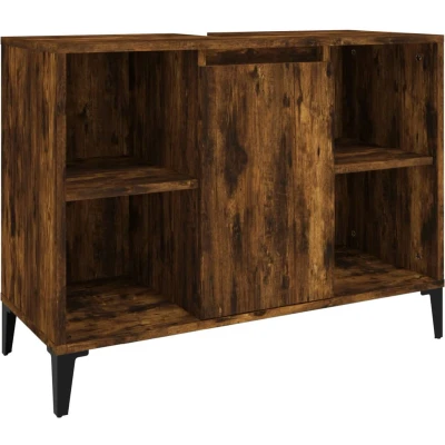 Afbeelding van Wastafelkast 80X33X60 Cm Bewerkt Hout Kleurig