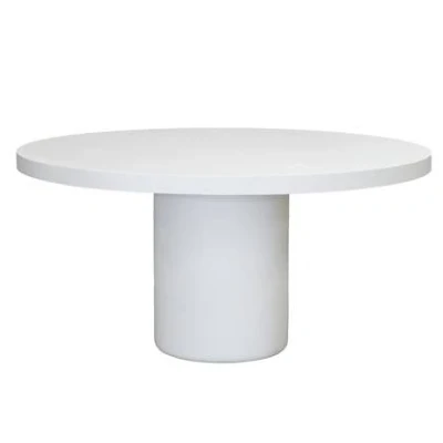 Afbeelding van Giga Meubel Eettafel Rond Wit 120cm Eco Composiet Eden