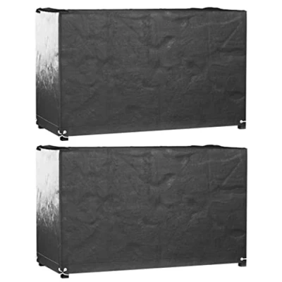 Afbeelding van vidaXL Tuinmeubelhoezen 2 st 8 oogjes rechthoekig 125x55x75 cm