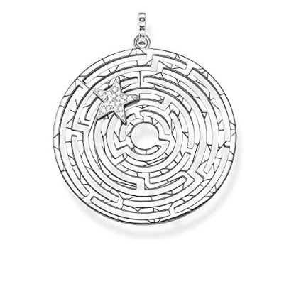 Afbeelding van Thomas Sabo Labyrint hanger met ster 925 Sterling zilver PE852 643 14 één maat zirkonia, zilver, zirkonia