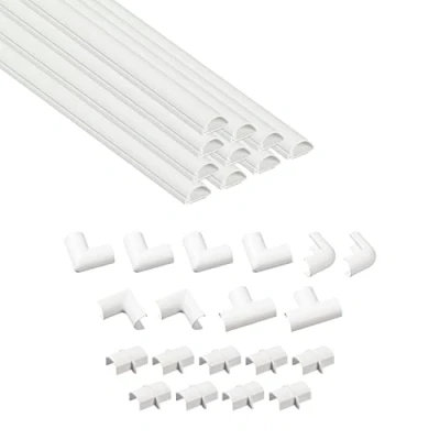 Afbeelding van D Line Kabelgoot voor het eenvoudig verbergen en beschermen van kabels, decoratieve kabelgoot, wit 10 x 40 cm lengte (4 m) 20 mm.