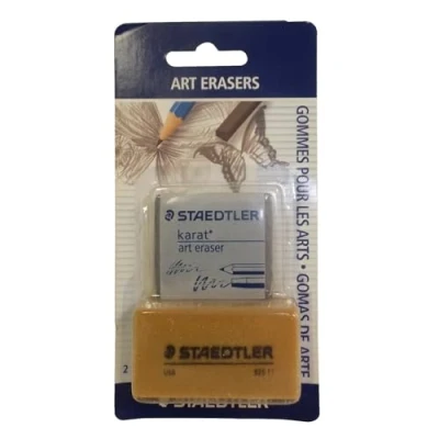Image de STAEDTLER 5427SBK2 C Lot de gommes (gomme à pétrir et gomme spéciale, particulièrement douce, qualité supérieure, pour nombreux travaux artistiques, carte blister avec deux d&#039;artiste)