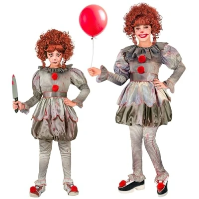 Afbeelding van W WIDMANN MILANO Party Fashion Clownkostuum voor kinderen, jurk, horror clown, Halloween kostuum