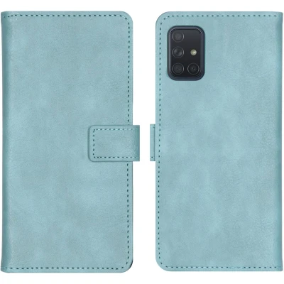 Afbeelding van iMoshion Hoesje Geschikt voor Samsung Galaxy A71 Met Pasjeshouder Luxe Bookcase Lichtblauw