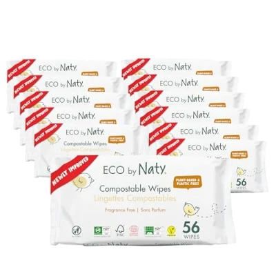 Afbeelding van NATY Pak van 12 pakjes zachte doekjes eco zonder parfum 56 stks