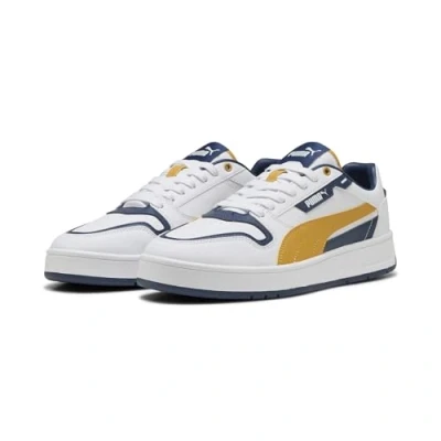 Afbeelding van Puma Court Classic Street Sneakers, uniseks, Wit Archief Goud Perzisch Blauw, 44 EU