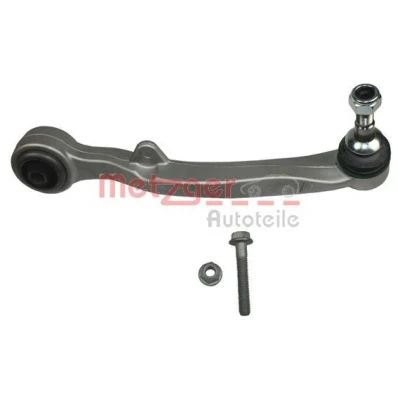 Afbeelding van METZGER 58019902 Draagarm KIT + Met rubberlager, draag/ stuur gewricht Vooras rechts, Onder Driehoeksdraagarm Aluminium BMW: 7, 6 Coupe