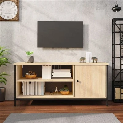 Afbeelding van Tv meubel 100x40x45 cm bewerkt hout sonoma eikenkleurig
