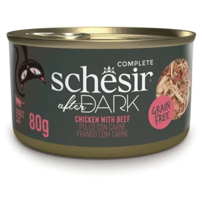 Afbeelding van Schesir After Dark 80 g Kattenvoer Kip&amp;Rund