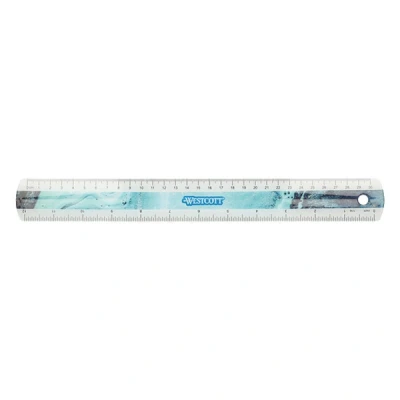 Image de Westcott Trendsetter règle en plastique (30 cm) bleu