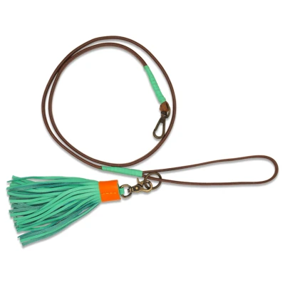 Afbeelding van Dwam Puppy Looplijn Billy Hondenriem 135x0.7 cm Bruin Turquoise Xs