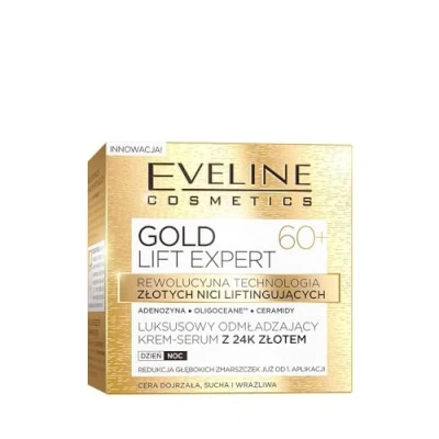 Afbeelding van Eveline Cosmetics Gold Lift Expert Luxe verjongende crème serum met 24 karaat goud, dag en nacht, 60+, 50 ml