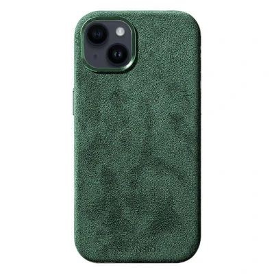 Afbeelding van iPhone 15 Plus Alcantara Case Midnight Green