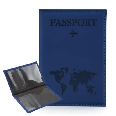 Afbeelding van ILIYAH Paspoorthoes Reisportemonnee Brits paspoortzakje, Navy Blauw, Minimalistisch