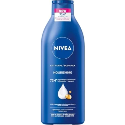 Image de NIVEA Lait corps Hydratation Intense 72H (1 x 400 ml) — Nourrissant à l&#039;Acide Hyaluronique pur &amp; Huile d&#039;Amande Douce Crème hydratante pour peaux sèches très