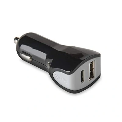 Afbeelding van Celly USB C 3.4 Universele Autolader Zwart Kleurloos Overige Accessoires