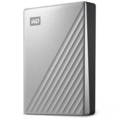 Image de WD My Passport Ultra for Mac WDBPMV0040BSL Disque dur chiffré 4 To externe (portable) USB 3.0 (USB C connecteur) AES 256 bits argent
