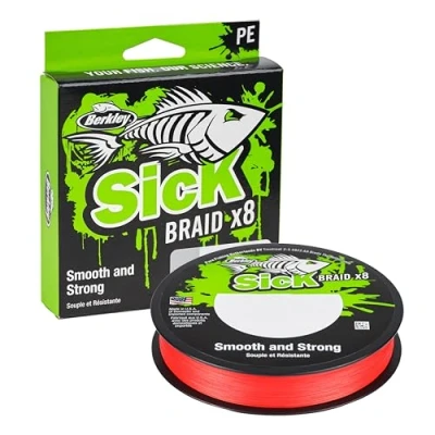 Image de Berkley Sick Braid Red 150m 0,08mm (6,0kg/13lb) Tresse pêche