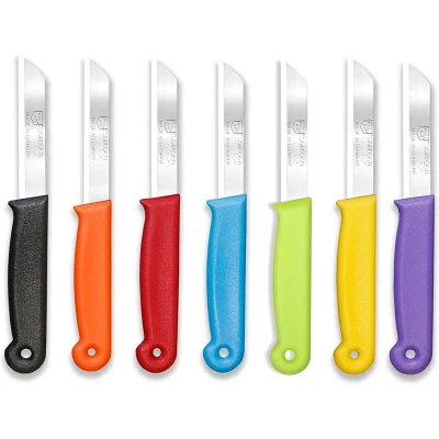 Afbeelding van Solingen Schilmesje RVS Glad 16 cm met &quot;Blade Cover&quot; Mix 7 Stuks