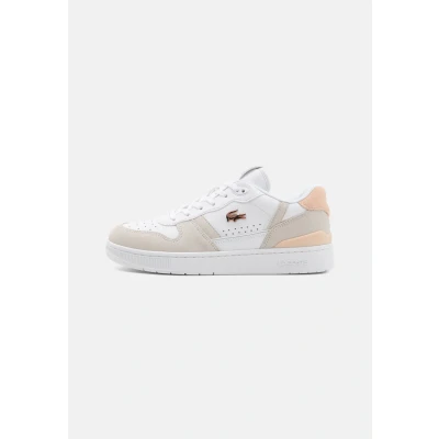 Afbeelding van Lacoste Tclip SET Sneakers laag, Dames, Maat: 37, White/light pink Leer en imitatieleer