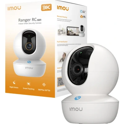 Afbeelding van Imou Ranger RC 3K Beveiligingscamera (5MP) resolutie Panoramisch draaien en kantelen voor volledige 355 dekking Direct in contact met familieleden één druk op de fysieke knop van camera Zeer Geschikt als babyfoon
