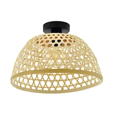 Afbeelding van EGLO Claverdon Plafondlamp E27 Ø 37 cm Zwart/Hout