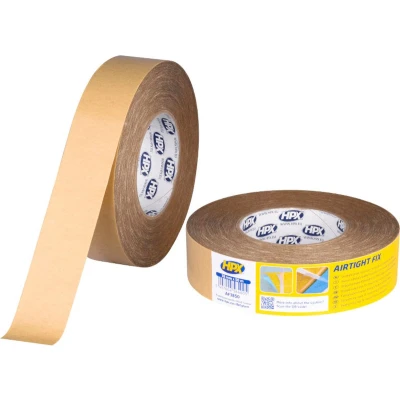 Afbeelding van HPX Airtight Fix dubbelzijdige tape duurzaam luchtdicht bouwen transparant 38 mm x 50 m