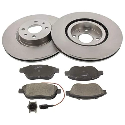 Afbeelding van MAPCO 47014 Remblokken en remschijven Vooras Geventileerd Incl. slijtage waarschuwingscontact FIAT: Stilo Hatchback