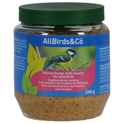 Afbeelding van Allbirds&amp;Co Vogelpindakaas Insecten Voer 340 g