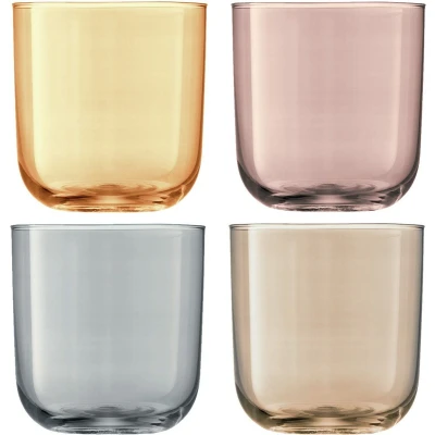Afbeelding van L.S.A. Polka Tumbler 420ml Mother of Pearl Set van 4 Stuks Glas Transparant