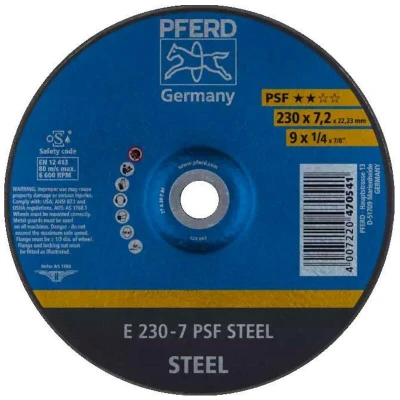 Afbeelding van PFERD 62023634 Psf Steel Afbraamschijf gebogen Diameter 230 mm Boordiameter 22.23 10 stuk(s)
