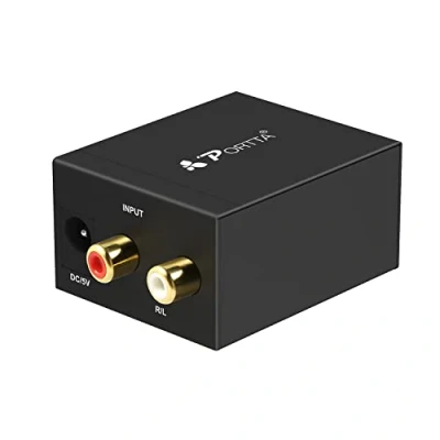 Afbeelding van analoge naar digitale audio omzetter, 2 RCA R/L PORTTA coaxiale adapter SPDIF Toslink, ADC converter, compatibel met PS3, DVD, HDTV, versterker, soundbar