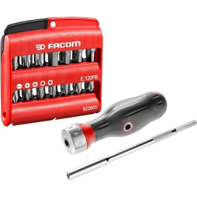 Afbeelding van FACOM ATCL.2A2PB Protwist bitschroevendraaier met ratel en t handvat incl. 28 bits