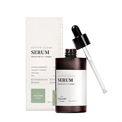 Afbeelding van [VILLAGE 11 FACTORY] Active Clean Serum (50 ml) Korean Skincare Gezichtsserum AHA &amp; BHA Zachte peeling Anti acne verzorging Talgcontrole Veganistische formule