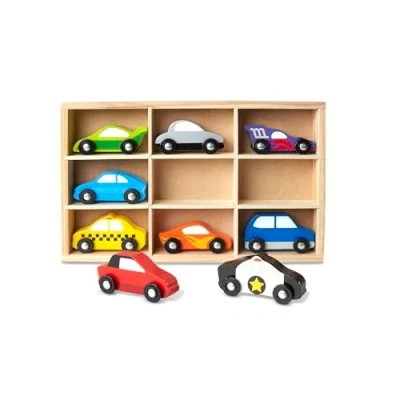 Afbeelding van Melissa &amp; Doug Houten Autoset 9 auto&#039;s