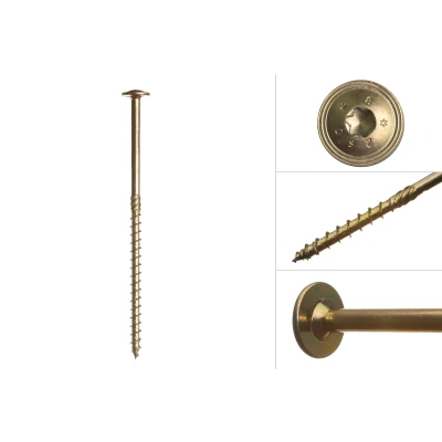 Afbeelding van Wovar Tellerkopschroeven Geel Verzinkt 8.0 x 180 mm Torx Doos 50 Stuks