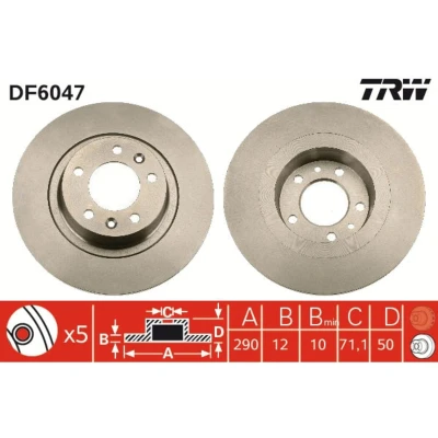 Afbeelding van Trw Remschijf DF6047