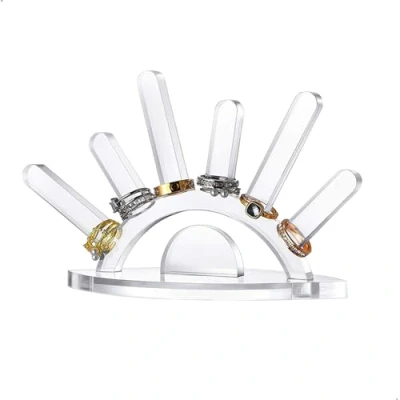 Afbeelding van xiruiubao ringhouder, afneembare acryl bankdisplay voor ringen, armbanden, halskettingen, oorbellen en horloges (transparant)