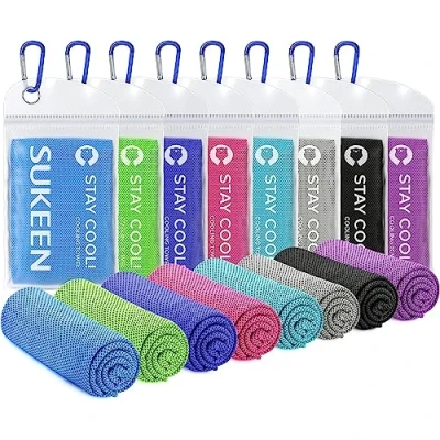 Afbeelding van Sukeen 8 stuks koelhanddoeken (101,6 x 30,5 cm), koelend, microvezel sporthanddoek voor camping, fitness, zomer, warm