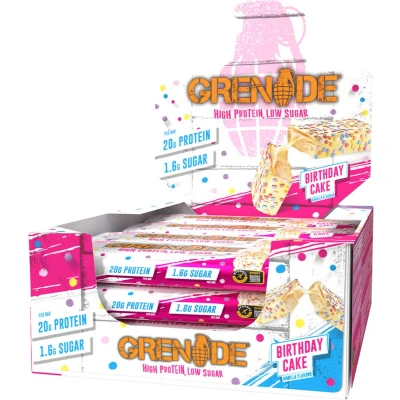 Afbeelding van Grenade Protein Bars 12repen Birthday Cake